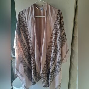 Elegant Women's Patterned Cover Up/ Shawl- Pink and Brown